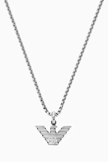 Eagle Logo Pendant Necklace in Stainless Steel