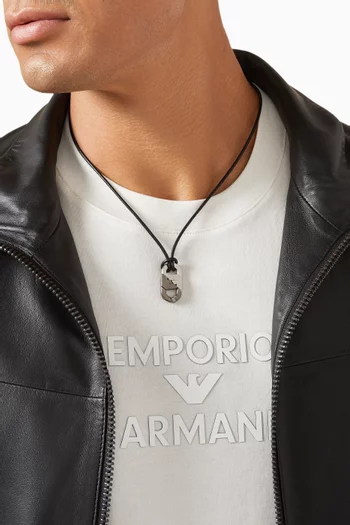 Two-tone Pendant Necklace in Leather