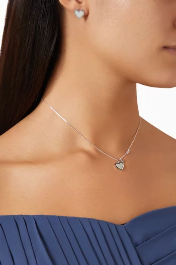 طقم قلادة وأقراط بتصميم قلب نحاس