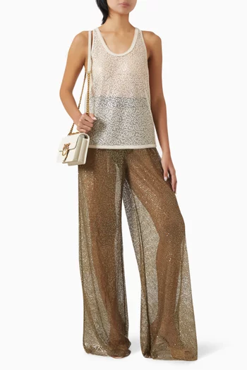 Sequinned Vest Top in Mesh
