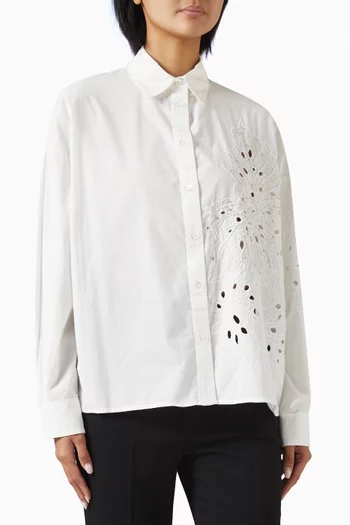 Broderie-anglaise Crystal Shirt in Cotton-poplin