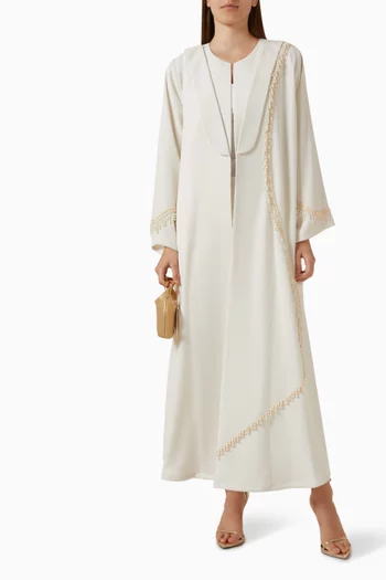 Crystal-embellished Abaya in Crepe