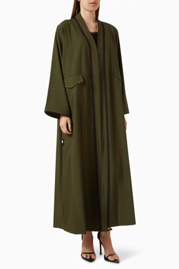 Contrast-stitch Daily Abaya