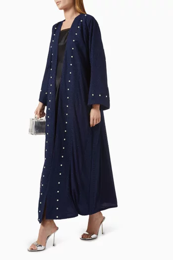 Pearl Embellished Abaya in Tulle