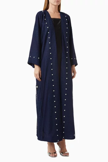 Pearl Embellished Abaya in Tulle
