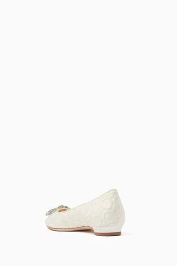 Hangisi Ballet Flats in Embossed Silk