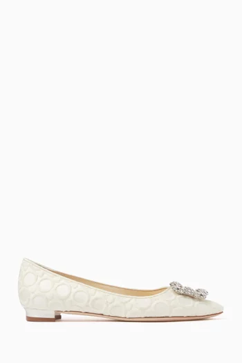 Hangisi Ballet Flats in Embossed Silk