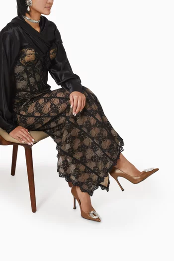 Camelia 105 Crystal Pumps in Leather