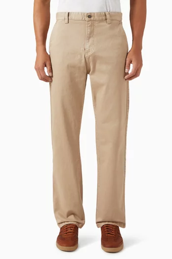 Straight-leg Pants in Cotton Twill