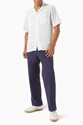 Sateen Straight-leg Pants in Cotton