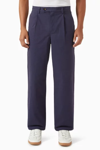 Sateen Straight-leg Pants in Cotton