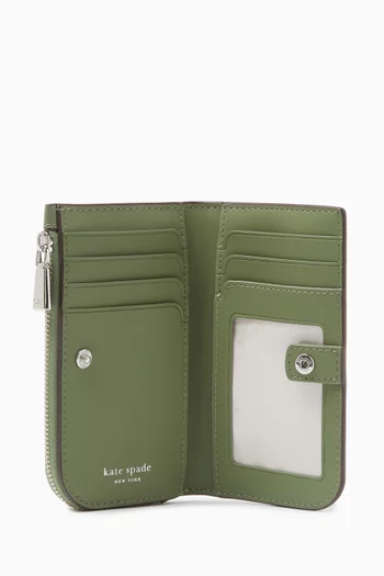 In The Garden Small Slim Bifold Wallet in Leather