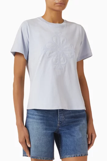Embroidered T-shirt in Jersey