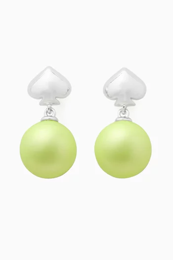 Pearlie Drop Earrings in Silver-tone Metal