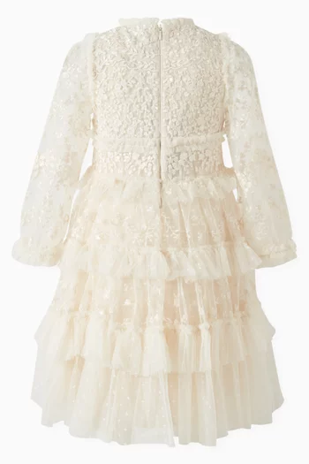 فستان بنقشة زهور دانتيل