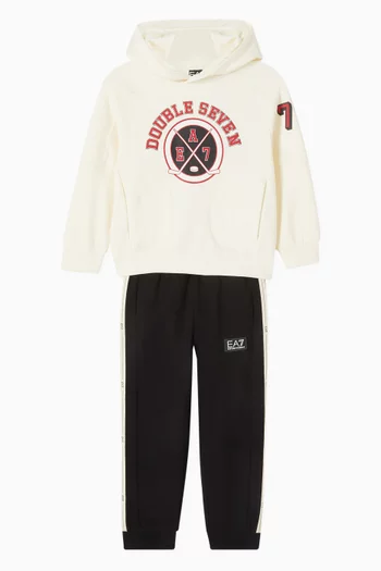 Hockey-print Hoodie in Cotton-blend