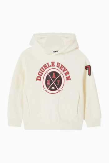 Hockey-print Hoodie in Cotton-blend