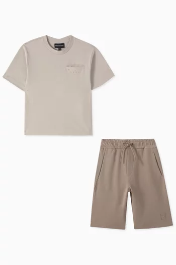 Logo T-shirt & Shorts Set in Jersey
