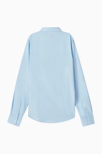 قميص بتطريز شعار الماركة قطن بوبلين