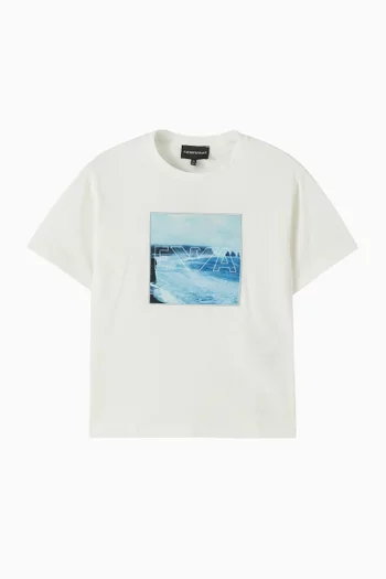 تي شيرت بطبعة قطن