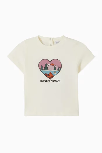 Adventure Heart Graphic T-shirt in Cotton
