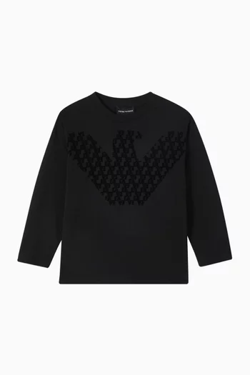 Flock Logo T-shirt in Cotton