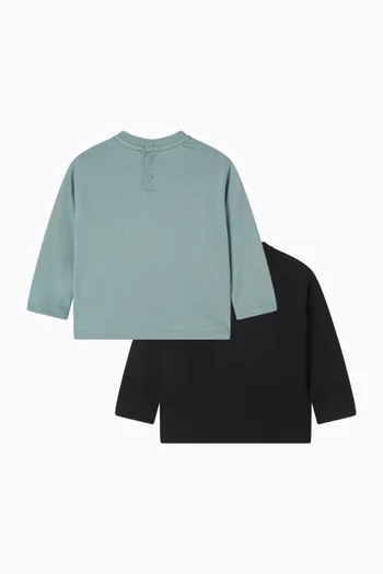 Logo T-shirt in Cotton, Set of 2