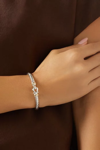 سوار كابل فليكس بإبزيم فضة إسترلينية وذهب أصفر عيار 14