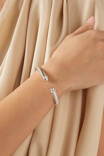 سوار كابل فليكس مرصع بالماس فضة إسترلينية