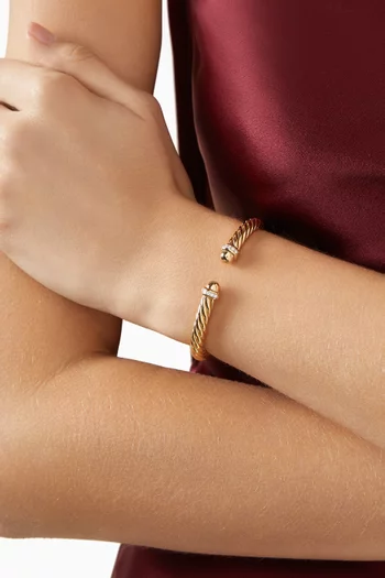 سوار كابل سبيرا بتصميم مرن مرصع بالماس ذهب عيار 18