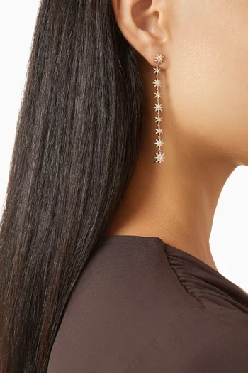 Starburst Diamond Drop Earrings in 18kt Yellow Gold