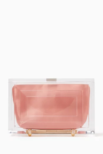 Leora Clutch in Acrylic & Satin