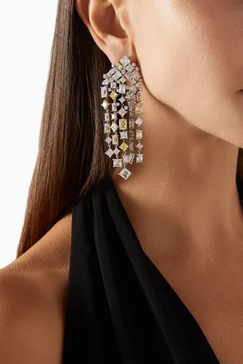 Candy Cascade Diamond Earrings in 18kt White Gold Vermeil