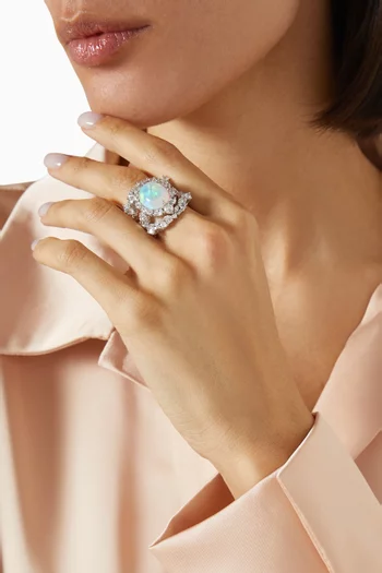 Ocean Rings in 18kt White Gold & Rhodium Vermeil