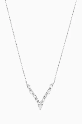 V-Shape Diamond Necklace in 18kt White Gold