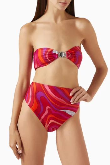 Marmo-print Bikini Briefs