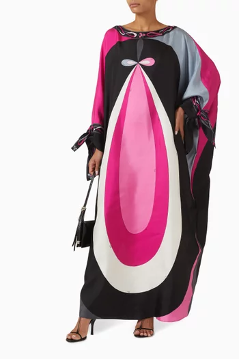 Maddalena-print Kaftan in Silk-twill