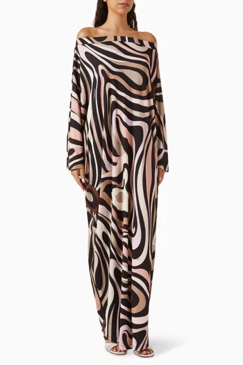 Marmo-print Kaftan in Jersey