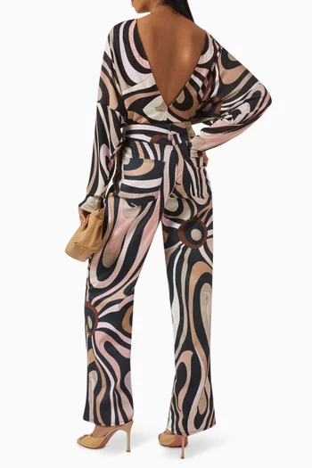 Marmo-print Bodysuit in Jersey