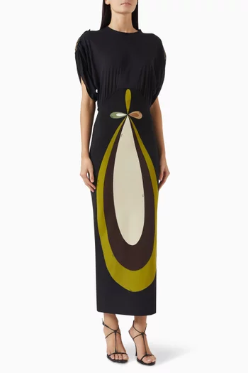 Maddalena-print Dress in Cotton-silk