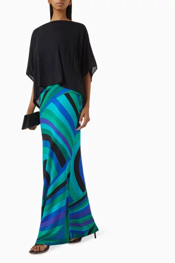 Iride-print Maxi Print in Satin Jersey