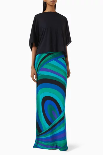 Iride-print Maxi Print in Satin Jersey