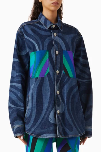 Iride-print Jacket in Denim