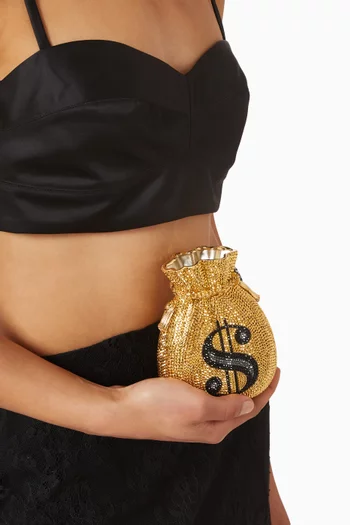 Money Bags Clutch in Crystal