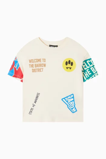 تي شيرت مزين بطبعات قطن