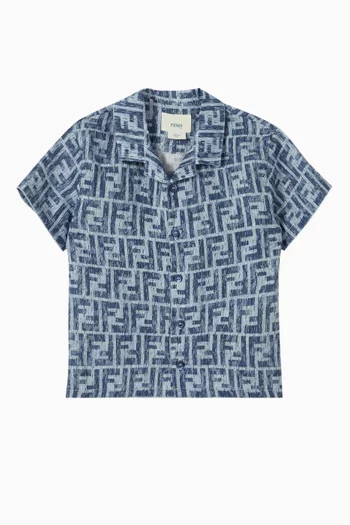 FF-print Short-sleeve Shirt in Linen
