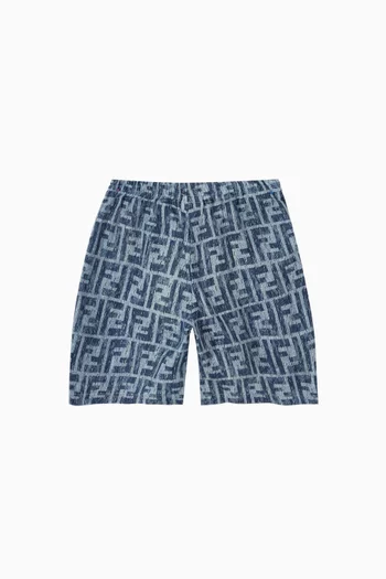 FF-print Shorts in Linen