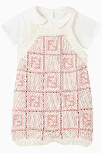 FF Crochet Romper Set in Cotton-knit