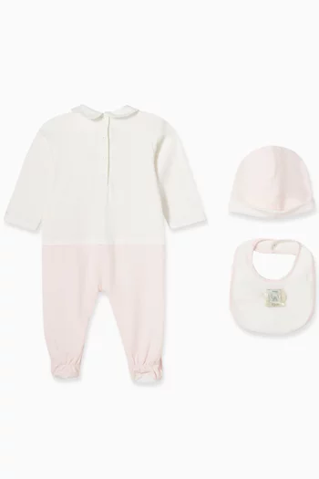 Logo-print Sleepsuit Set in Cotton