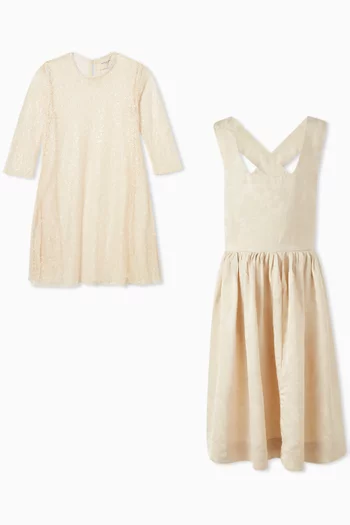 Pinafore Dress with Mesh Inner